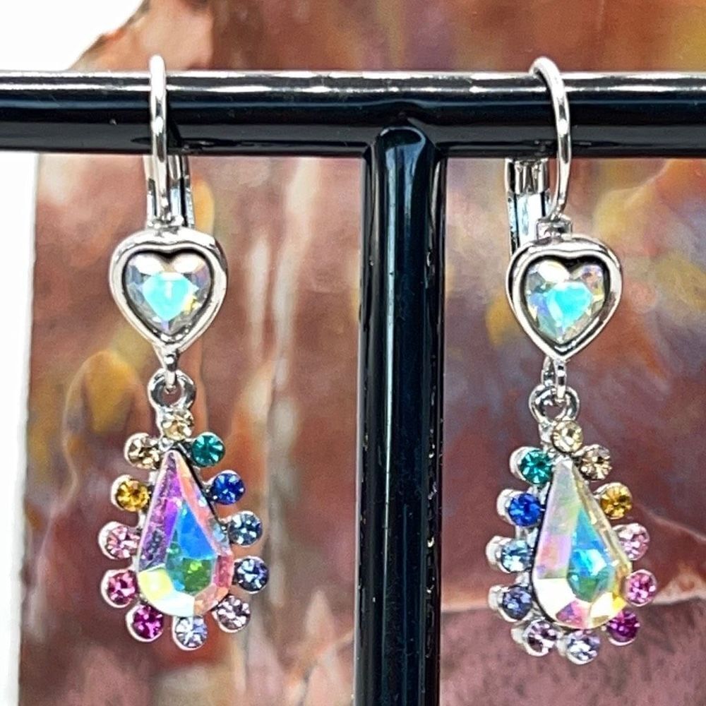 Kirks Folly Rainbow Tears Aura Borealis Lever-back Earrings - Picture 8 of 9
